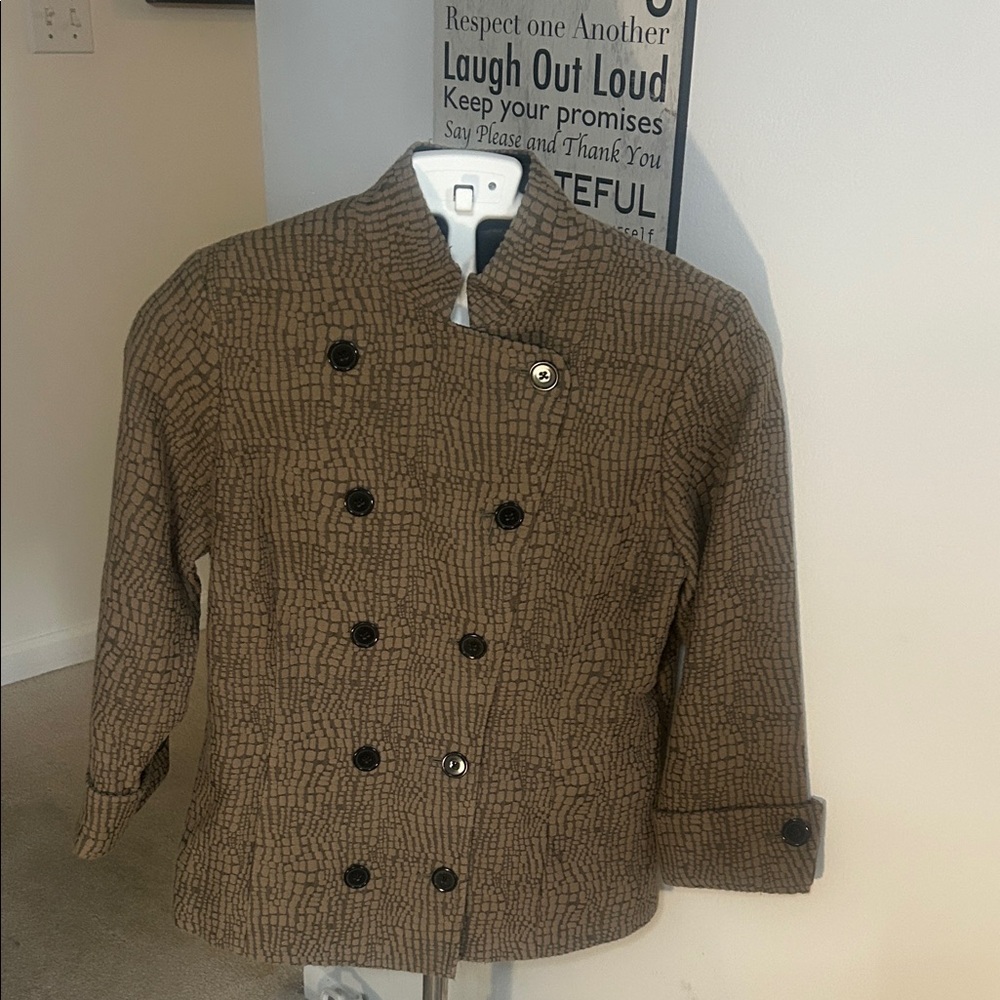 Linea by Louis Dell'Olio Textured Brown Pea Coat